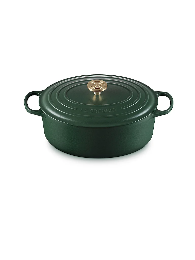 LE CREUSET Bräter oval SIGNATURE 31cm 6,3l Foret/GD dunkelgrün